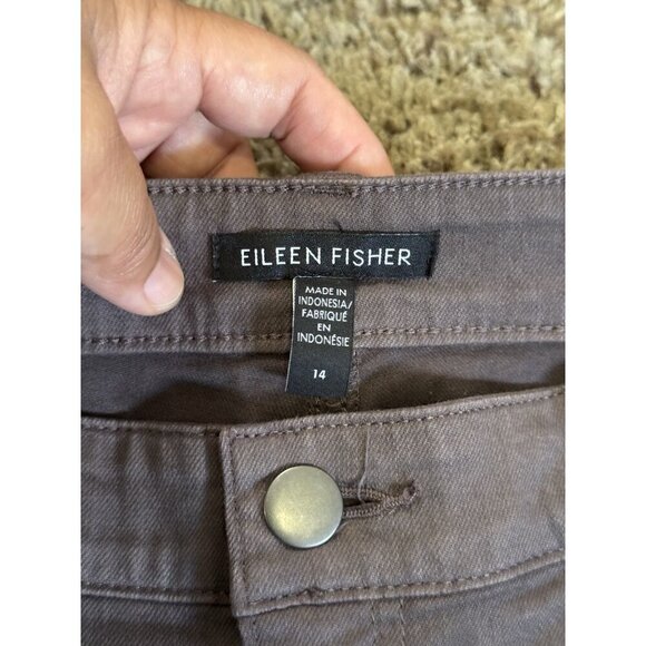 EILEEN FISHER Gray Organic Cotton Jean Pants Straight Basic Minimalist 14 34x31 - Picture 3 of 7